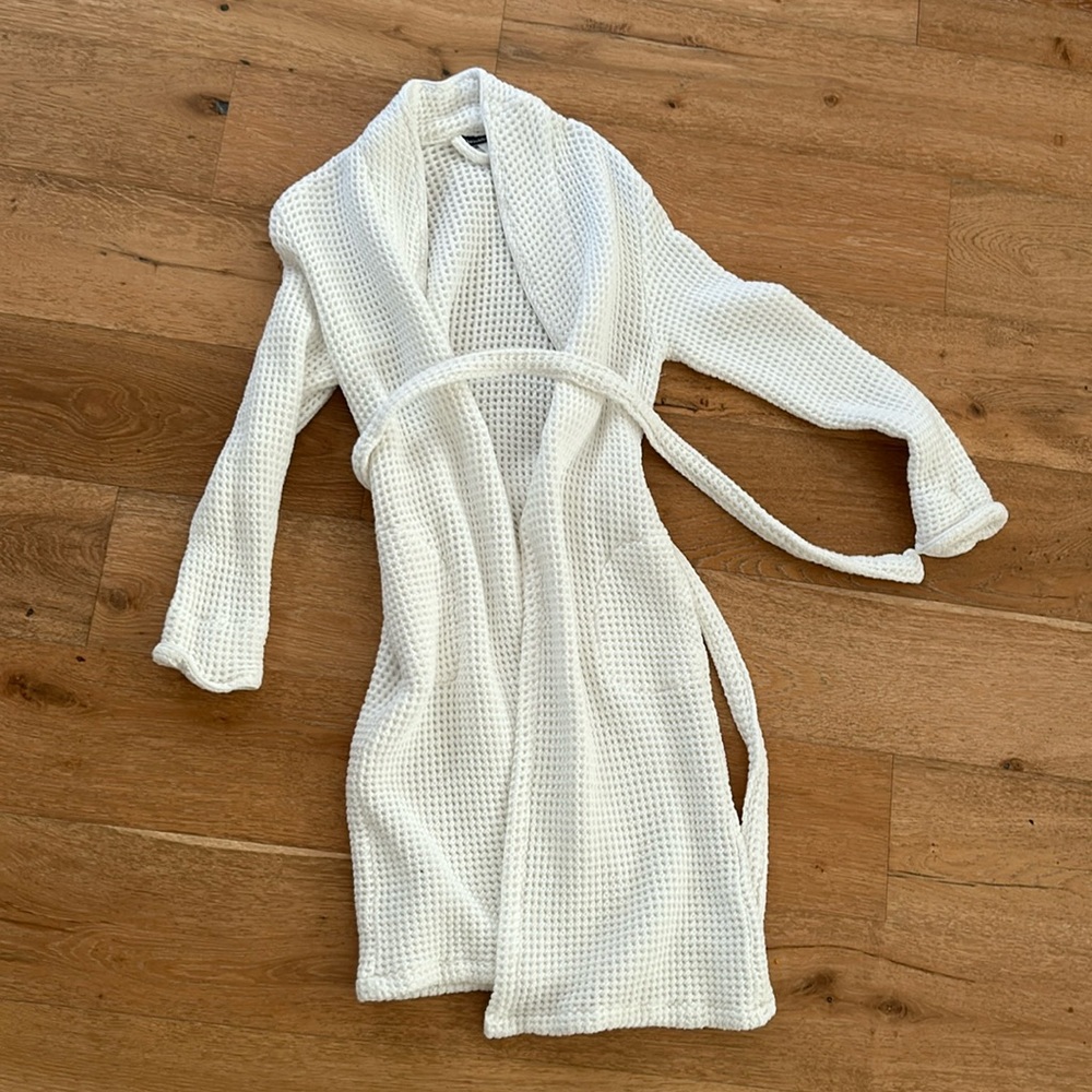 Brooklinen white waffle robe